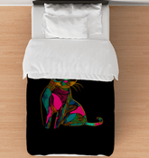 Floral Feline Serenity Duvet Cover - Beyond T-shirts